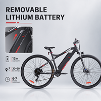 Vélo de montagne électrique avec moteur arrière sans balais 250W, batterie lithium 36V 13Ah, 9 vitesses, cadre en aluminium – Stock européen