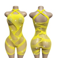 Vêtements de danse exotique Pole Lingerie en résille Combinaisons moulantes Costumes de danse en strass Vêtements de danse exotique Stripper Stripper Outfit