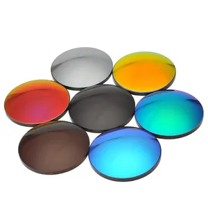 Youmi lentes de sol espelhadas e polarizadas, lentes coloridas espelhadas, cr39 1.49