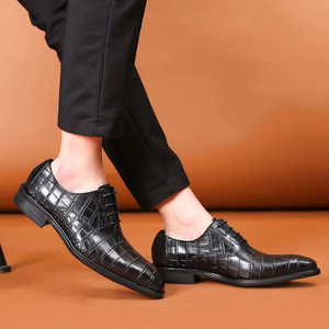 Zapatos Formales de Negocios para Hombre, de Piel Genuina, Punta Cerrada, Sin Cordones, con Diseño de Grafiti y Suela de Goma, Otoño 2026, Superventas - Product Image 3