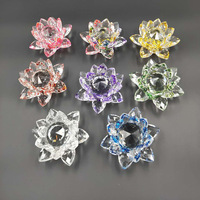 Fleurs de lotus en cristal de verre de couleurs assorties MH-H0140