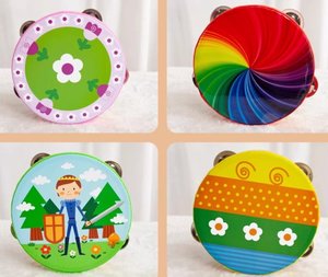 Wholesale Children High Quality Orff Early Education Percussion Toy Hand Clap Tambourine Hand <b>Drum</b> Wood - Product Image 6