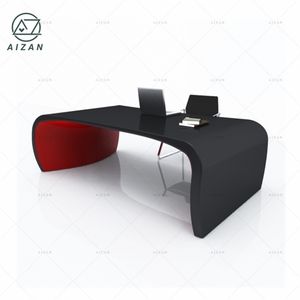 Escritorio de oficina negro moderno de bajo precio, <span class=keywords><strong>mesa</strong></span> de oficina negra personalizada de <span class=keywords><strong>2</strong></span> <span class=keywords><strong>metros</strong></span> de largo para oficina, hogar, clínica, Hotel, Hospital - Product Image 6