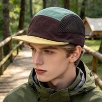 Casquette de camping personnalisée imperméable à 7 panneaux, séchage rapide, maille respirante, visière plate, légère, pour activités de plein air, randonnée, trekking, unisexe, vente en gros