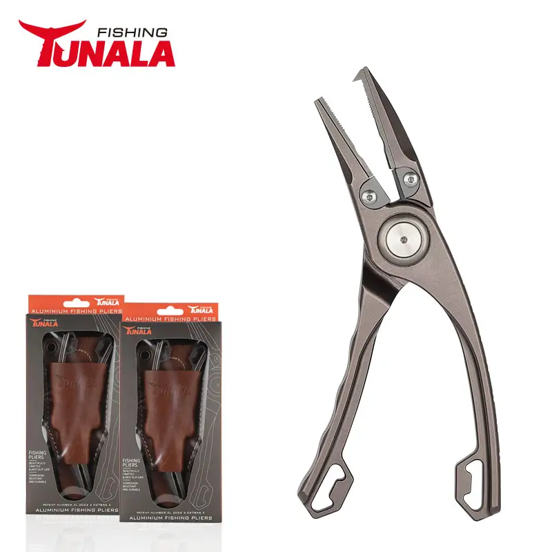 Multitool Needle Nose Fishing Pliers Aluminium Alloy Material Anti-rust Fish Holder Tackle Tool with Leather Sheath