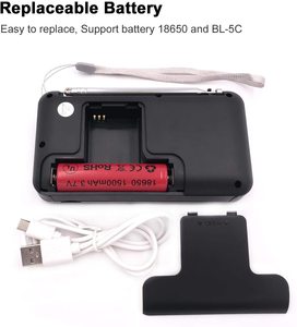 <span class=keywords><strong>Radio</strong></span> <span class=keywords><strong>FM</strong></span> Inalámbrica Portátil Recargable con Linterna, Pantalla LED, Mini Reproductor MP3, Ranura TF/USB, <span class=keywords><strong>Radio</strong></span> de Emergencia para Personas Mayores - Product Image 5
