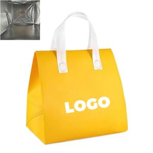 Sacs isothermes jaunes jetables en gros avec poignée isolante durable personnalisée et motif de dessin animé pour la livraison à emporter - Product Image 1