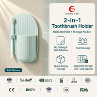 Porte-brosse à dents électrique multifonctionnel en silicone sans BPA support de dentifrice auto-drainant mural ensemble d'accessoires de salle de bain