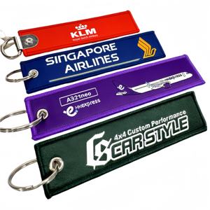Personalizado bordado aeronave personalizado texto letra logotipo bordado dobro ambos os lados Tag chave para linha aérea - Product Image 1