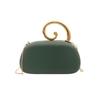 Tas Clutch Pegangan Atas Kulit PU untuk Wanita, Tas Mini Pegangan Spiral Modis, Tas Selempang Kasual Multi-warna, Tas Malam