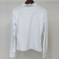 Hauts équestres confortables blancs demi-fermeture à glissière tissu maille vêtements d'équitation évacuation de l'humidité couche de base d'été à séchage rapide