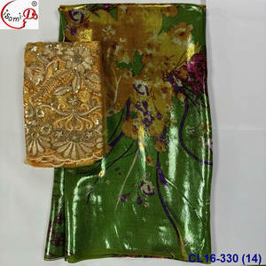 Tissu en soie pure Lisami multicolore 2+5 yards, en mousseline de soie métallisée, doux et luxueux, style soudanais Frasawei Dirac Garbasar Maqmal Toob - Product Image 4