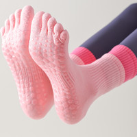 Chaussettes de sport antidérapantes et antibactériennes en coton pour femmes, au-dessus du genou, à cinq doigts, pour Pilates, Yoga, Fitness et Danse, avec grip, vente en gros