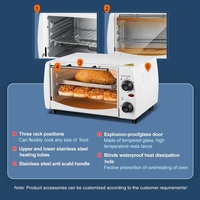 CE Rohs Cuisine Portable OTG Mini Électrique Pizza Cuisson Grille-Pain OEM Personnalisé Puissance Chaud Minuterie Pièces Vente Four Métal PTFE