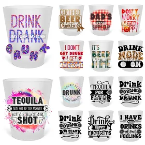 Bevanda bevuta alcol bicchieri corti bicchieri UV DTF adesivo per boccali di birra trasferimenti adesivi adesivi artigianali fai da te - Product Image 1