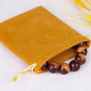 Custom Watch Coin Cosmetic Packaging Birthday Velvet <b>Drawstring</b> Color Small Jewelry Bag With Flowers - Product Image 3