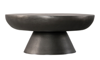 Top vente Design moderne de luxe dernière Table basse ronde en métal noir dessus en métal taille personnalisée décor de jardin