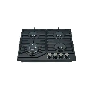 60cm built in gas cooktop 4 burner tempered glass gas hob 2024 new design kitchen stove