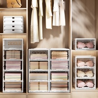 Grande Capacité Choix Amusant Pliable Boîte De Rangement En Plastique PP Matériel Tiroir Style Panier De Rangement pour Chambre Armoire