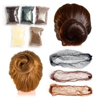 Filet à cheveux Invisible de couleur Blonde noire, ouverture élastique de 5mm 20 pouces, filet à cheveux en maille pour perruque, filet à cheveux de danse pour petits pains filets à cheveux en Nylon