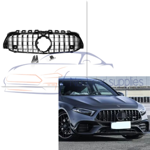 Rejilla de carreras estilo GT negra brillante para Mercedes a Class GT <span class=keywords><strong>2018</strong></span> + W177 Material ABS de parachoques delantero para modelos A35 A45 - Product Image 6