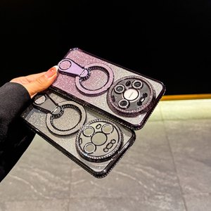 Étui magnétique antichoc électroplaqué avec paillettes de diamant à 360 degrés °   Support rotatif pour <span class=keywords><strong>Huawei</strong></span> Magic 6 P80 Pura 70 Mate 80 Pro Max - Product Image 2
