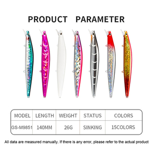 Venta DE FÁBRICA DE China, lanzamiento largo, 140mm, 26G, <span class=keywords><strong>cebo</strong></span> de hundimiento de pececillo, lubina de agua dulce, <span class=keywords><strong>cebo</strong></span> de Pesca de Mar de agua salada - Product Image 2