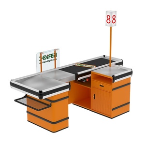 New Design Colourful Stainless Steel Red Convenience Store Supermarket Checkout <strong>Counter</strong> For Sale - Product Image 1