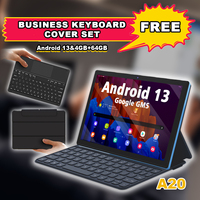 Tablette PC A20 5G Wifi Android 13 10 pouces 4 Go 64 Go Octa-Core GPS Google Play avec clavier Bluetooth