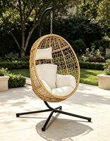 Fauteuil suspendu moderne en rotin pour jardin, cour, terrasse, ou patio – Offre spéciale