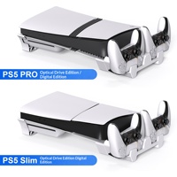 Support de refroidissement multifonctionnel en ABS pour PS 5 Pro/Slim, support de charge pour manette de jeu, support plat horizontal, accessoire
