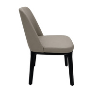 Chaise de restaurant pour projet hôtelier, en cuir PU gris clair, pour café, hôtel, bistrot, usage commercial