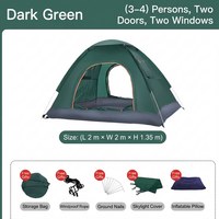 Carpa de camping automática desplegable para 2 personas, doble capa, impermeable, para las cuatro estaciones, con protección solar Oxford.