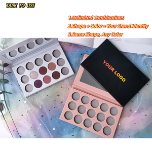 Paleta <span class=keywords><strong>de</strong></span> Sombras <span class=keywords><strong>de</strong></span> Ojos Redonda Vacía Personalizada al por Mayor, 15 Colores, Alta Pigmentación, Vegana, Maquillaje DIY, Sin Logotipo, Marca OBM, Nuevo Set - Product Image 1