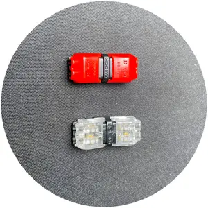 18-22awg 0.3-0.75mm free solder non peeling red transparent clear led light electric wire connector for car auto motor ebike