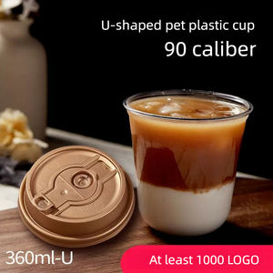 Gobelet en plastique <span class=keywords><strong>PET</strong></span> de haute qualité recyclable jetable tasse en forme de U 16oz tasses en plastique de café glacé avec couvercles - Product Image 2