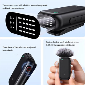 Siêu rõ ràng M28 cho <span class=keywords><strong>Bluetooth</strong></span> lavaliere Lavalier mic 1 <span class=keywords><strong>Receiver</strong></span> 2 cổ áo Micro C 10-15 giờ Thời gian làm việc không dây cho - Product Image 3