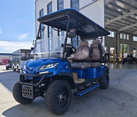 Voiturette de golf électrique tout-terrain surélevée 6 places, batterie lithium 72V, éclairage latéral LED, buggy de tourisme pour complexe hôtelier