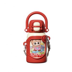 Botella de Agua Térmica de 500 ml, Libre de BPA, de Alta Calidad, para Estudiantes, Niños y Niñas, con Doble Asa para Beber y Correa - Product Image 1