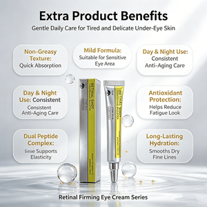 <span class=keywords><strong>Crema</strong></span> <span class=keywords><strong>Reafirmante</strong></span> y <span class=keywords><strong>Antiarrugas</strong></span> para el Contorno de Ojos con Retinal, Péptidos y Niacinamida, OEM ODM - Product Image 3