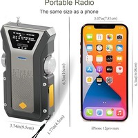 Radio d'urgence robuste de qualité militaire NOAA WB FM AM solaire à manivelle 4000mAh