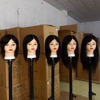 Têtes de Mannequin Droites en Cheveux Humains Naturels Non-Remy de 51 cm pour la Formation en Coiffure et Tressage, Idéales pour les Écoles de Coiffure (Vente en Gros)