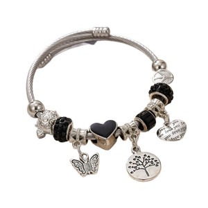 <span class=keywords><strong>Bracelet</strong></span> DIY transfrontalier PFT style européen et américain, multi-éléments, en verre filé au chalumeau, électroplaqué, tendance, avec strass - Product Image 5