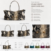 Sac à main en PU motif peau de serpent, haut de gamme, pour soirée, sac fourre-tout à bandoulière avec fermeture éclair, best-seller pour femme