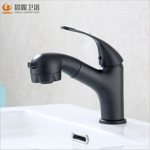ก๊อกน้ำอ่างล้างหน้าแบบดึงออกได้ Chenlu สีดำ หัวก๊อกเซรามิก สำหรับบ้านและโรงแรม - Product Image 4