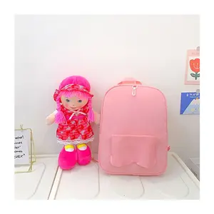 OEM New fashion designer Supplier school children's plush backpack with doll children Cute plush Kids' backpack