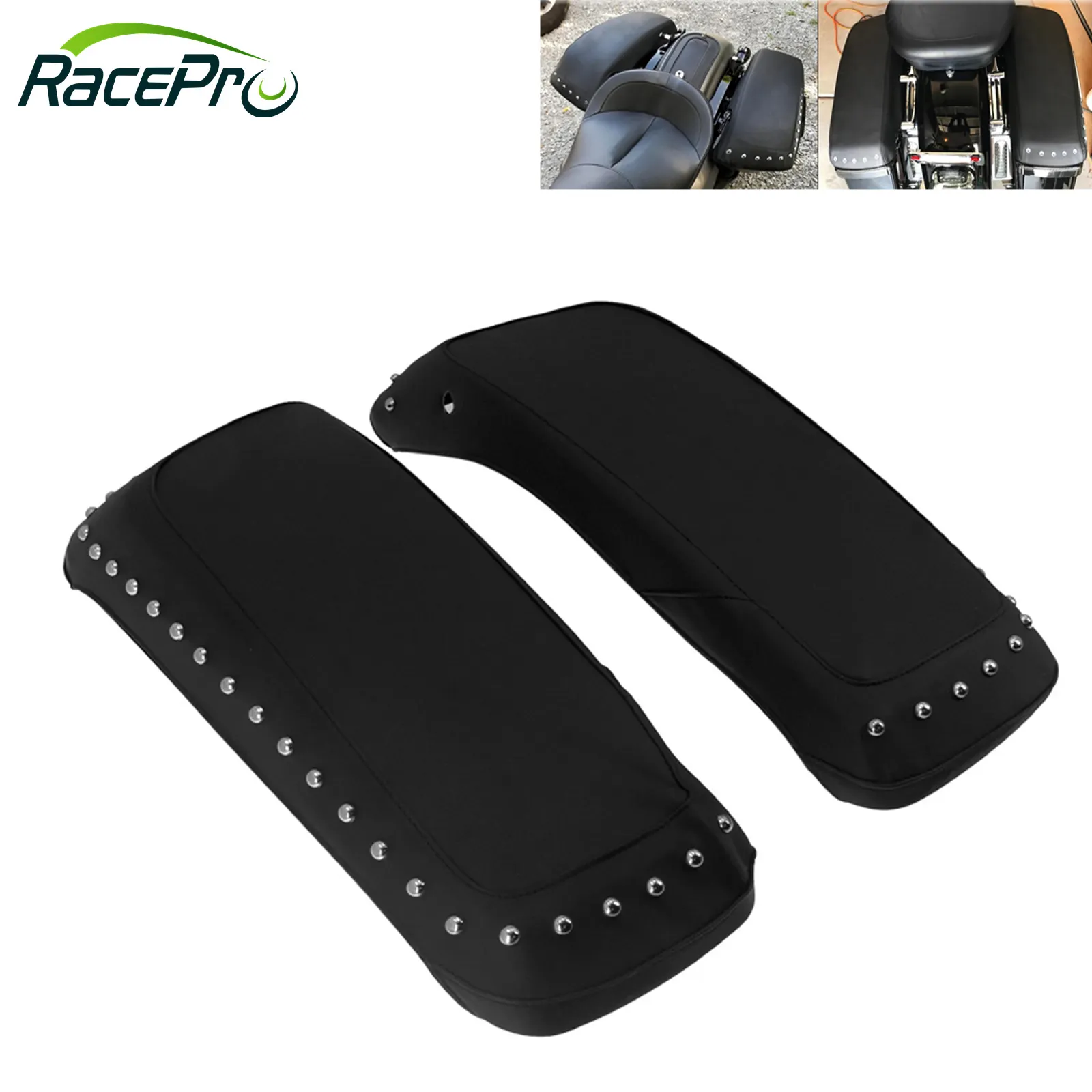 RACEPRO su geçirmez deri Bagger ses yağmur toz hoparlör kapakları motosiklet heybe kapak sutyen kapak için Harley Touring FLHT 14-20