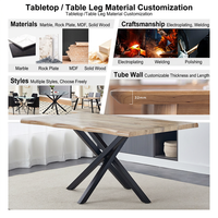 Table à manger extensible moderne de style nordique, en MDF, rectangulaire, avec plateau en verre trempé, pour la maison et l'hôtel