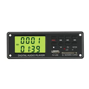 TPM005a 12V MP3-Player-Modul Digitales Audio-Video-Decoder-Platinen segment LCD-Display USB SD FM mit Fernbedienung