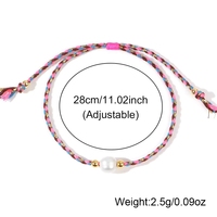 Pulsera Ajustable de Perlas de Agua Dulce Tejida a Mano con Hilo Dorado Multicolor, Joyería de Regalo para Mujer